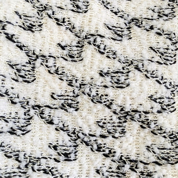 ST. JOHN black white checker print tweed long sleeves open front cardigan jacket - Picture 8 of 13